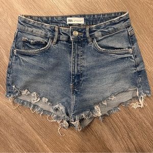 Zara High Waisted Denim Shorts
